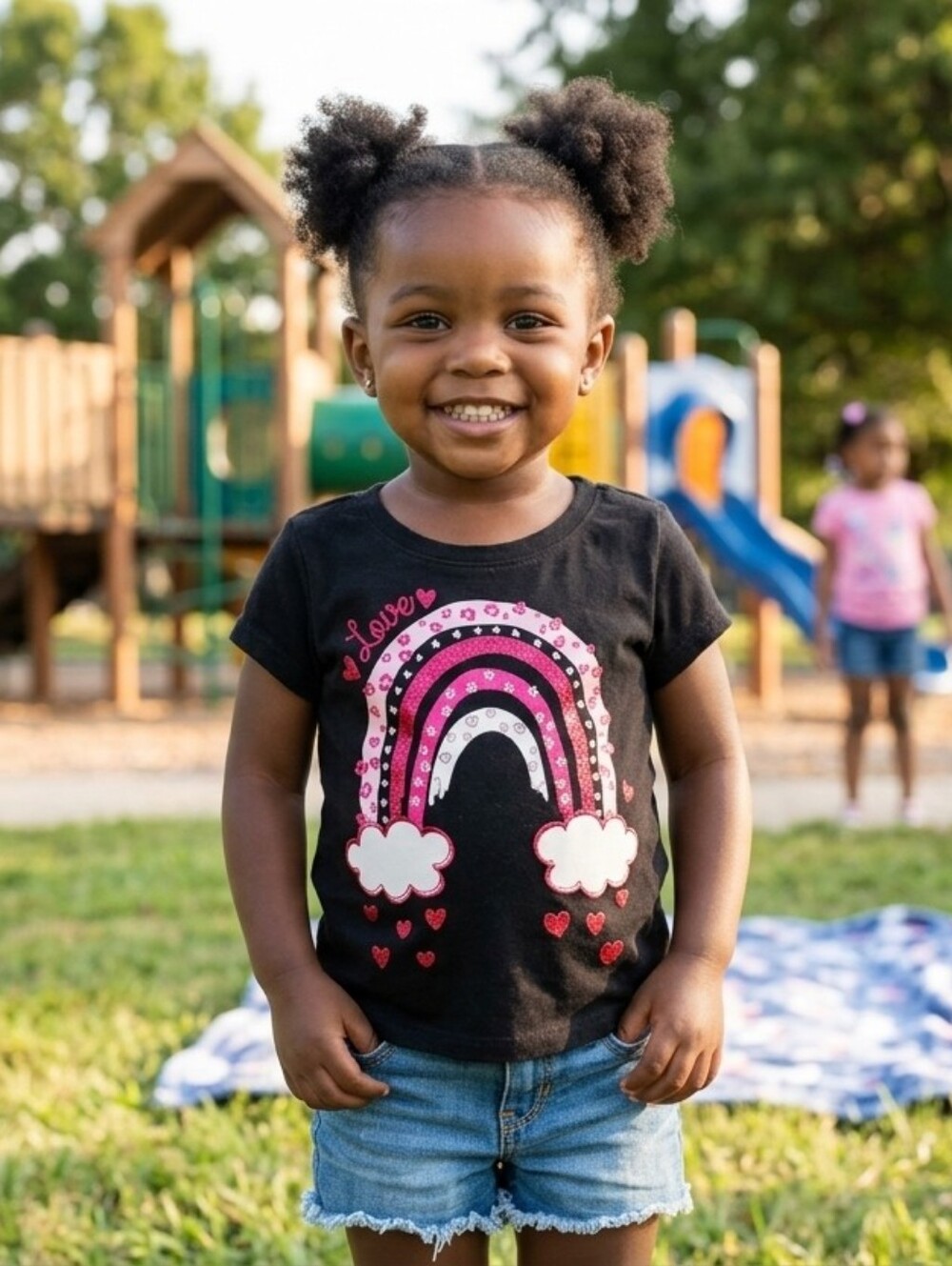 The Children's Place 2T Black T-Shirt And Old Navy Shorts